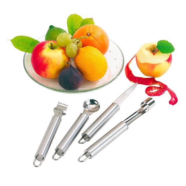 Fruit cutlery set FRUITY - silver
