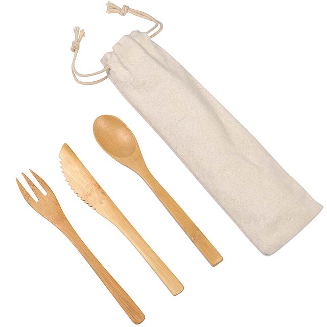 Bamboo cutlery set  Natural trip  - Bräune