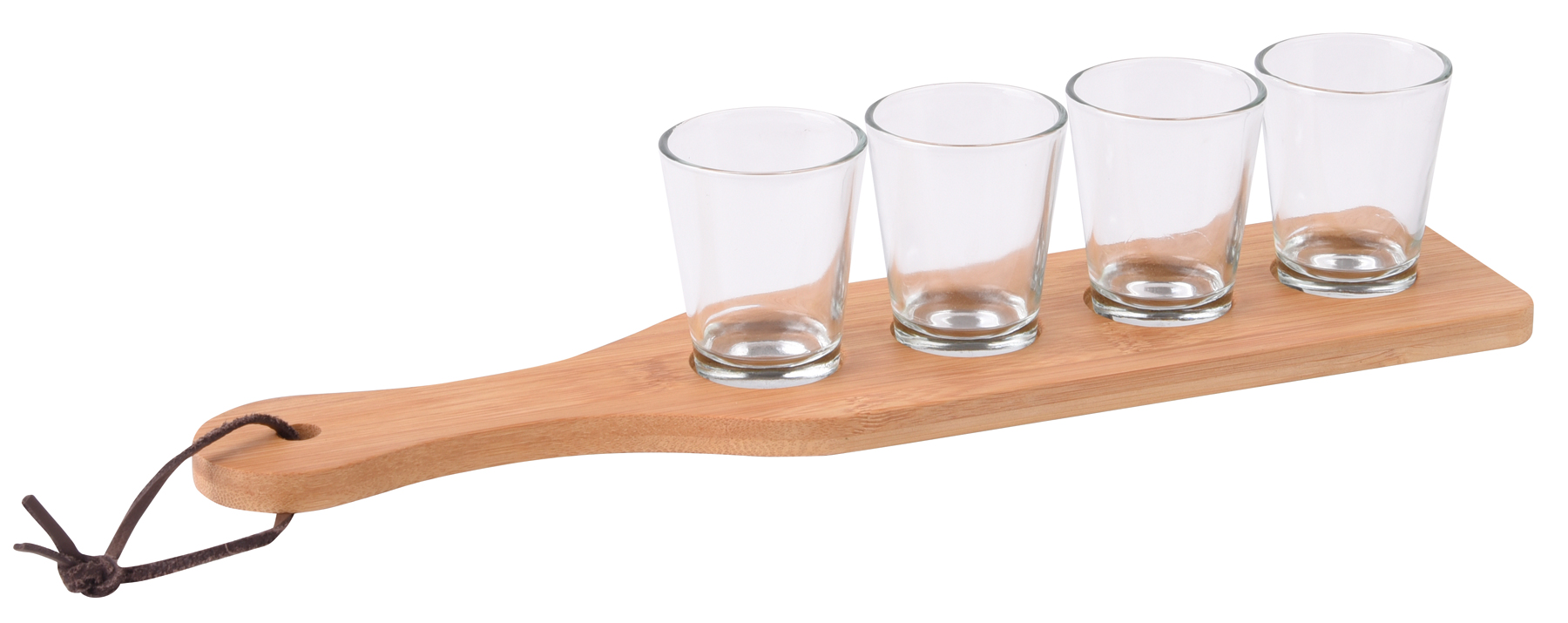Tray with shot glasses BAMBOO PARTY - brown
