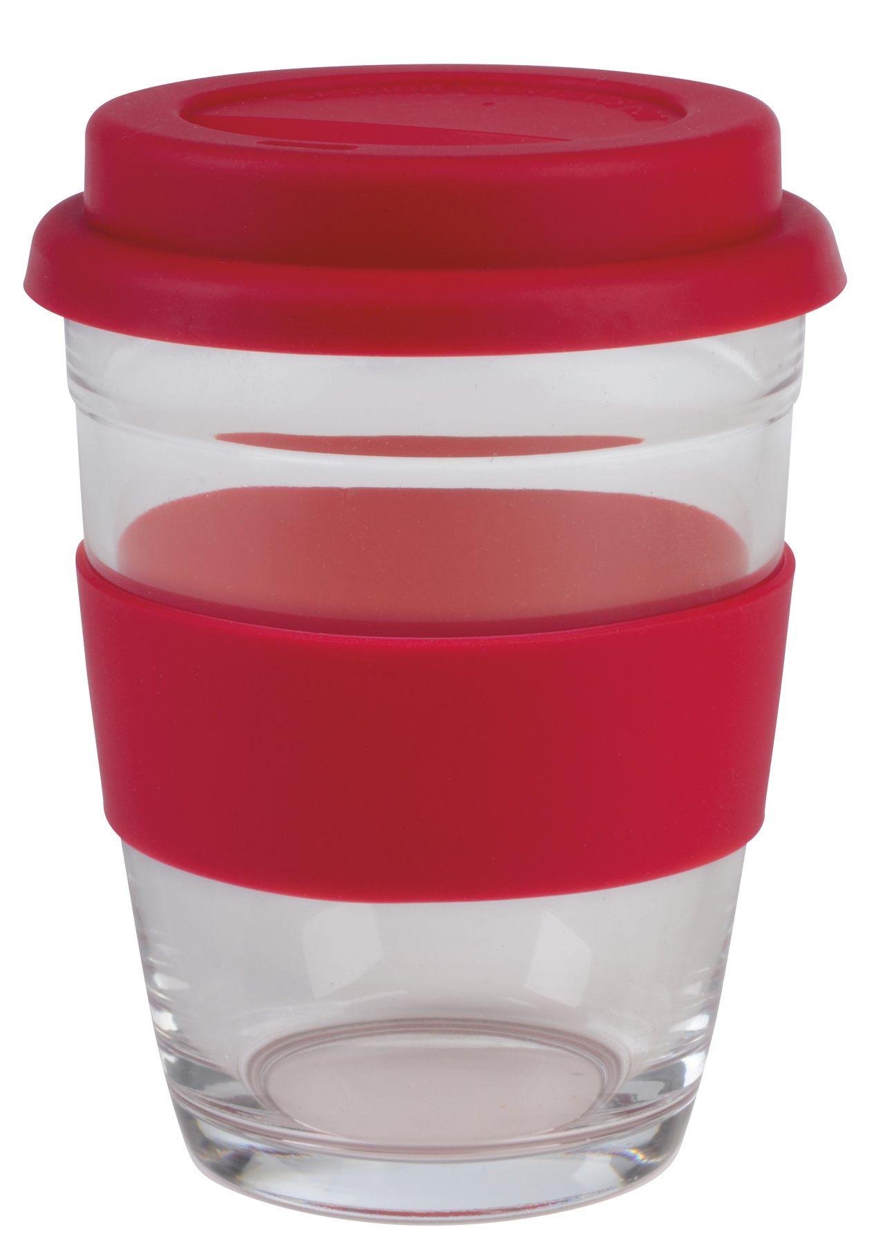 Glass cup PICK UP - transparent red