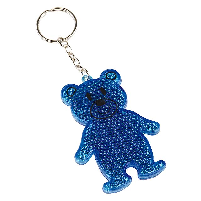 Reflective teddy key ring TEDDY - blue