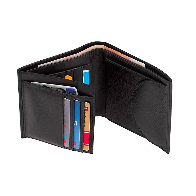 Genuine leather wallet DOW JONES - black