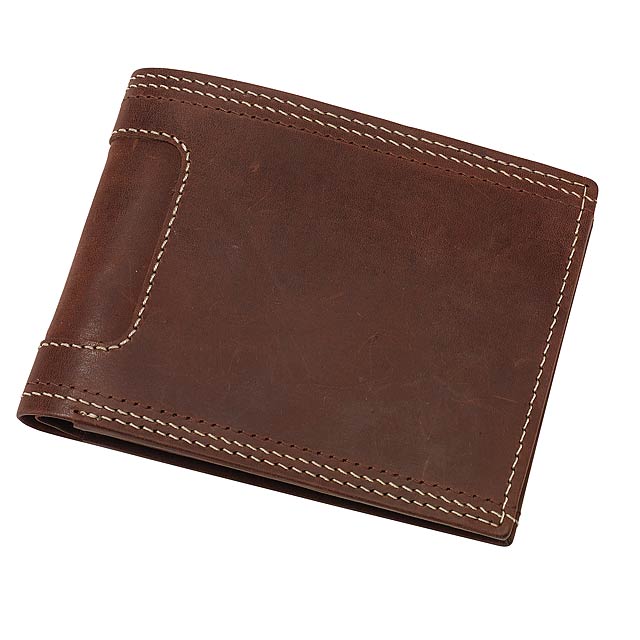 Genuine leather purse WILD STYLE - brown