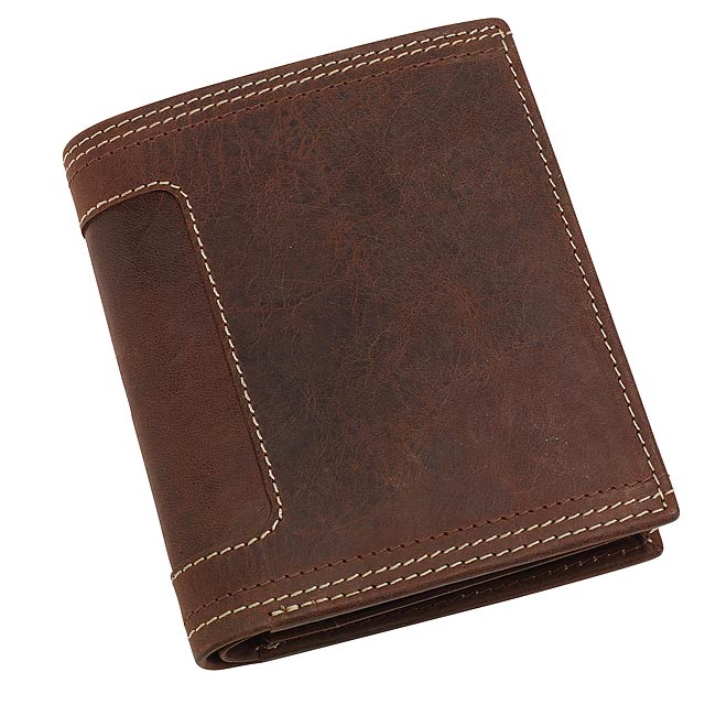 Genuine leather wallet WILD STYLE - brown