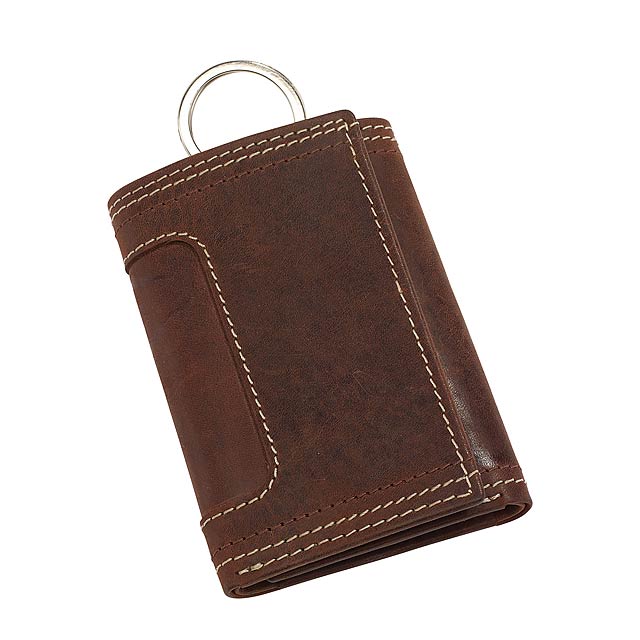 Genuine leather key pouch WILD STYLE - brown