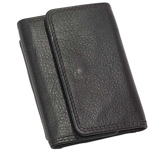Genuine leather wallet CLUB - black