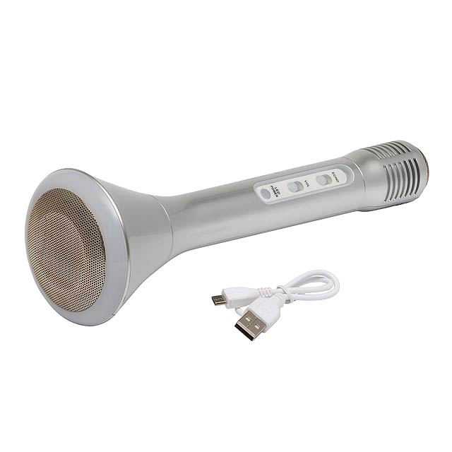Bluetooth karaoke mikrofon CHOIR - strieborná