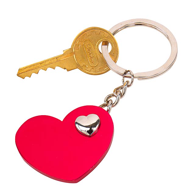 Key ring HEART-IN-HEART - red