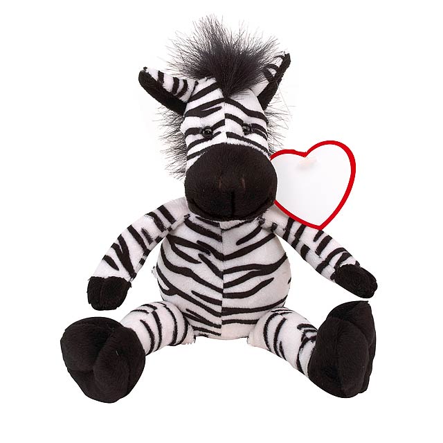 Plush zebra LORENZO - white/black