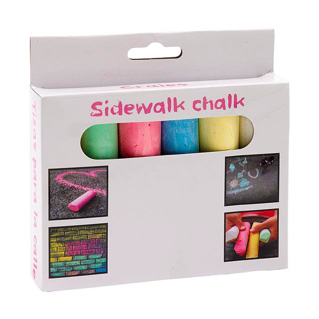 6 pieces of coloured chalk STREET - multicolor