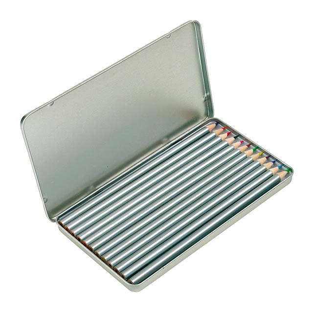 12 long coloured pencils SILVERSTAR - silver