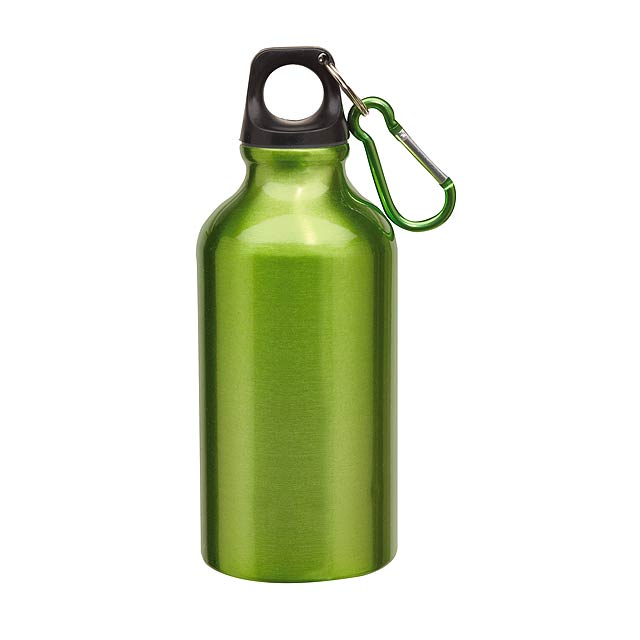 Aluminium drinking bottle TRANSIT - green