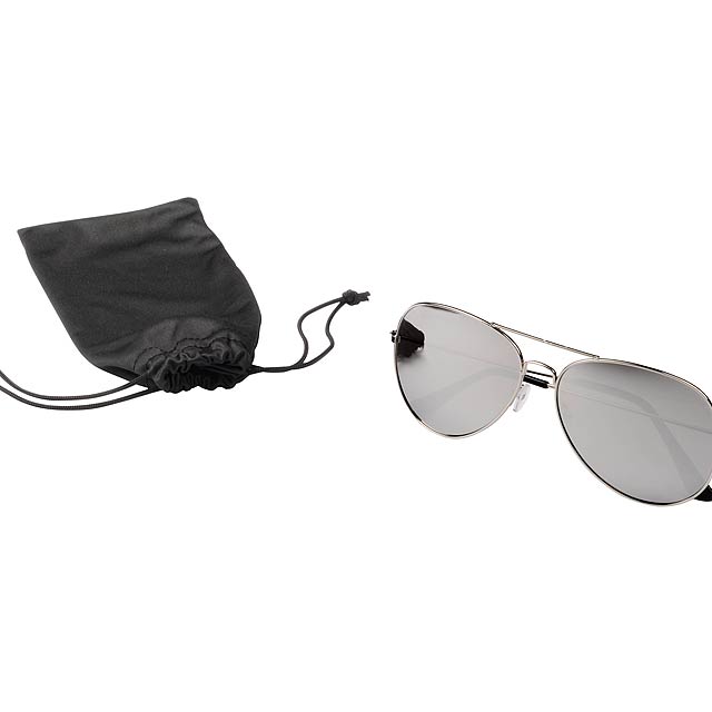 sunglasses in pouch  New Style , silver - Silber