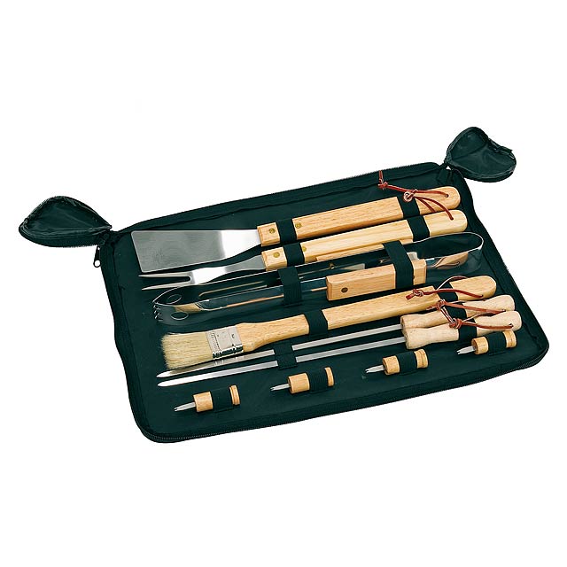 High-quality stainless steel grill cutlery FRIED - wood