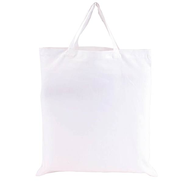 Cotton bag PURE with short handles - white