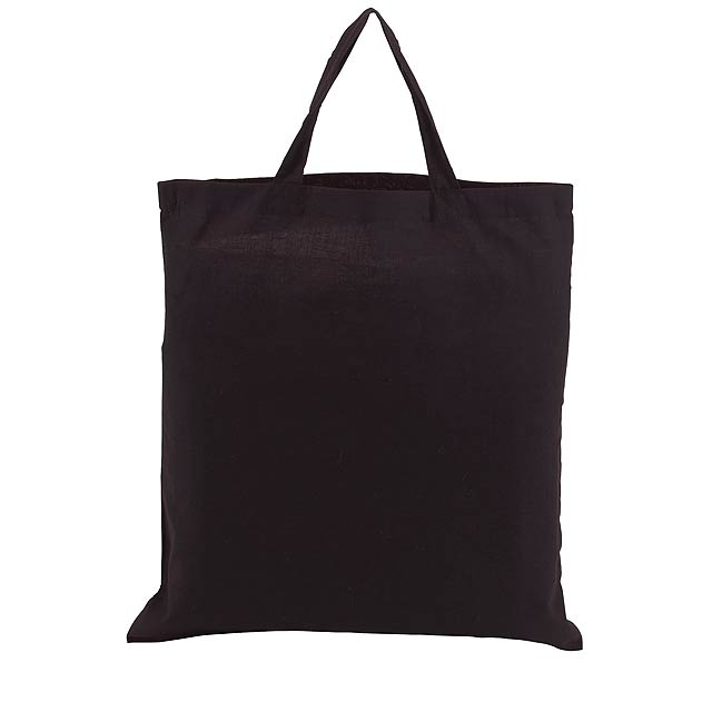 Cotton bag PURE with short handles - black