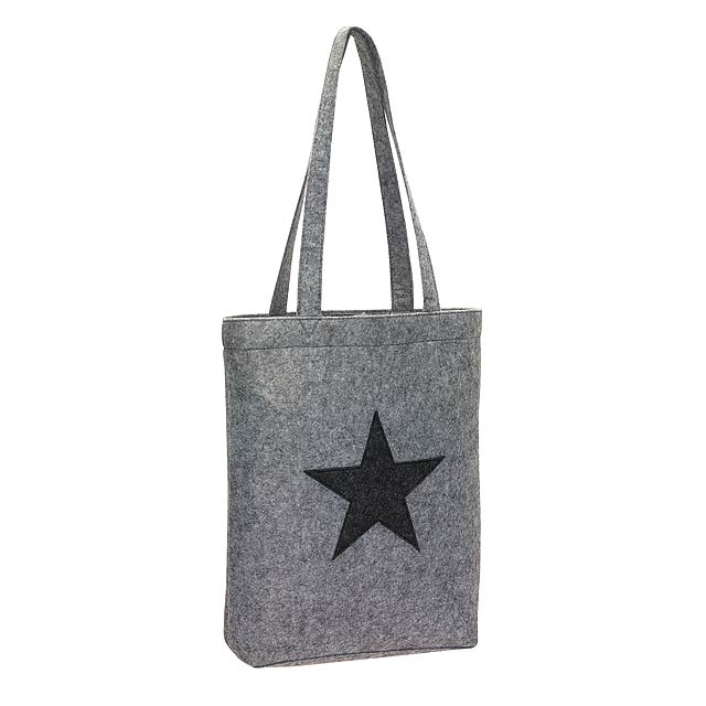 Felt shopper STAR DUST - grey