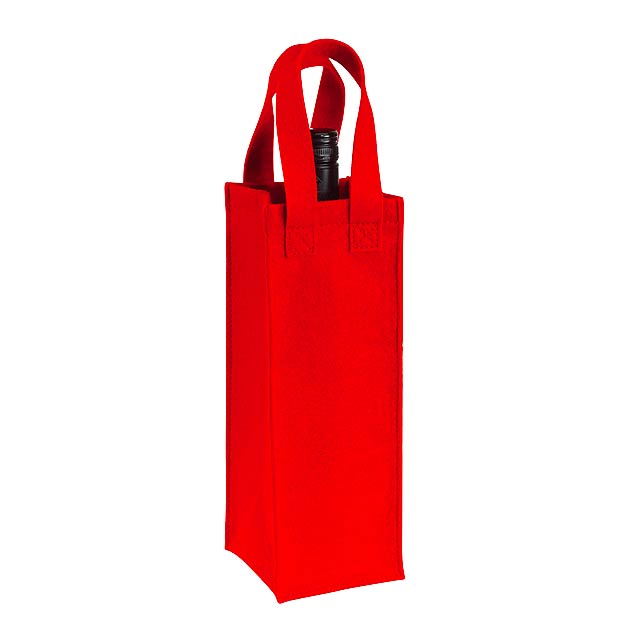 Felt bottle bag CABERNET - red