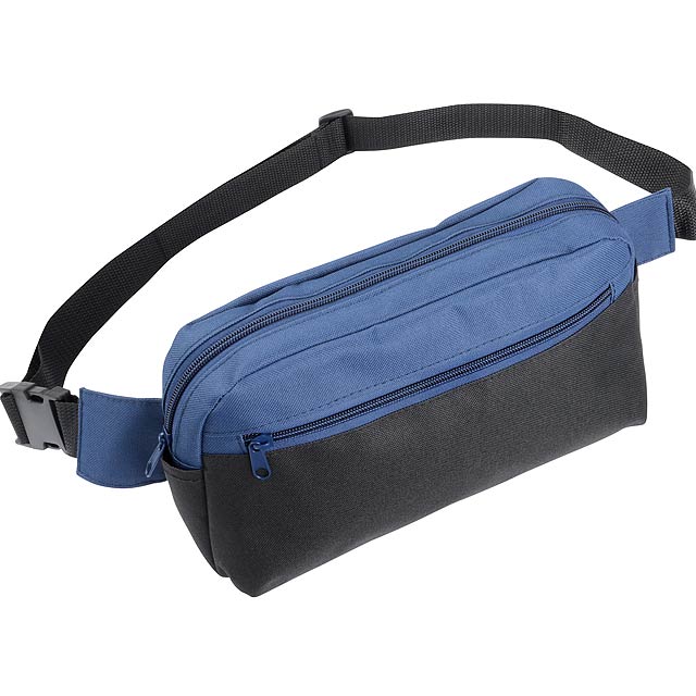 Belt bag  Close-by 600D,black/ blue - blue