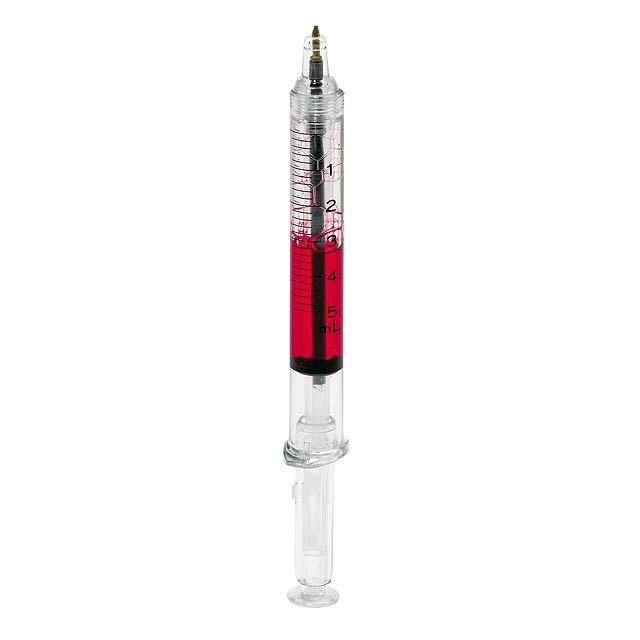 Transparent ballpoint pen INJECTION - red