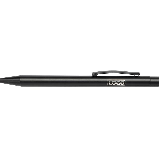 Aluminium ballpoint pen BLACK BEAUTY - black