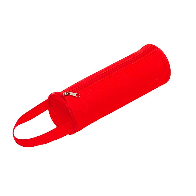 Round pencil case SCHOOL - red