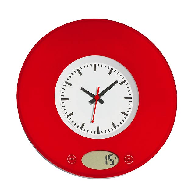 Digital kitchen scale TIME - red