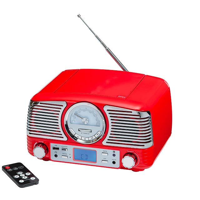 CD radio recorder DINER - red