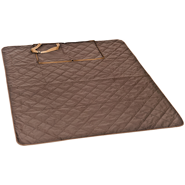 Picnic blanket including compartment - brown