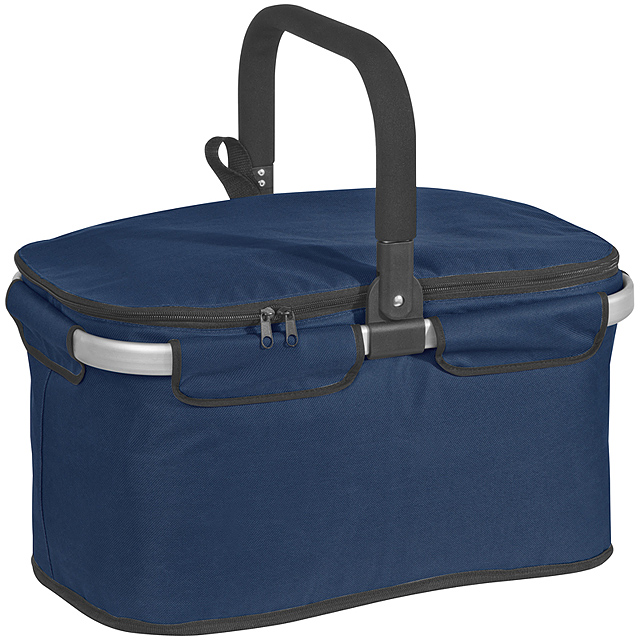 Luxury shopping basket with cooler function - blue