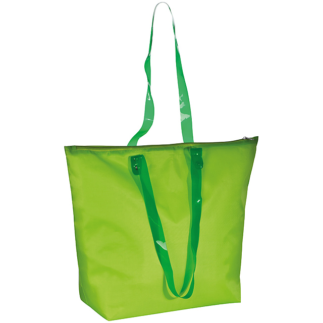 Beach bag with transparent handles - lime
