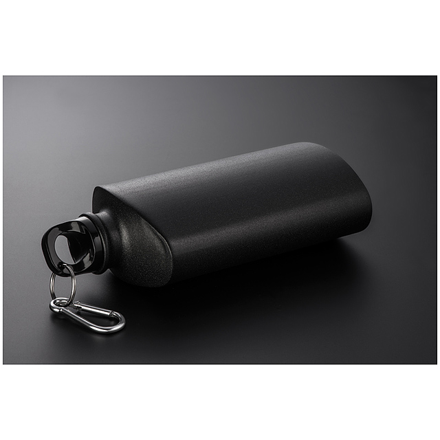 Drinking bottle in hipflask design - black
