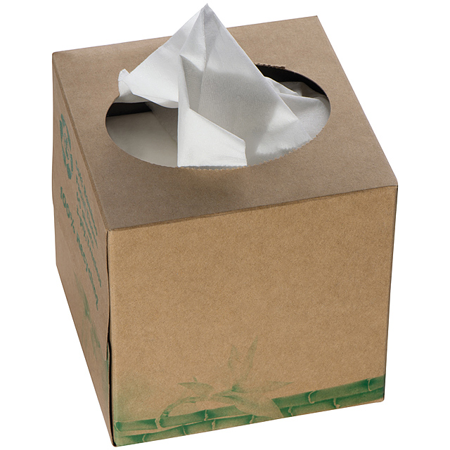 Tissuebox with 60 three-ply tissues - brown