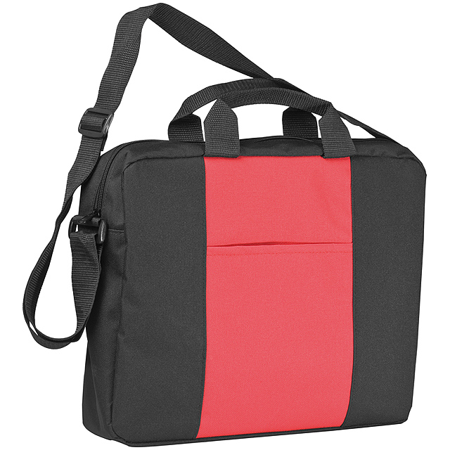 Shoulder bag with a broad stripe - red