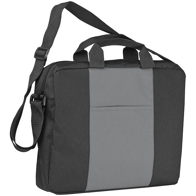 Shoulder bag with a broad stripe - grey