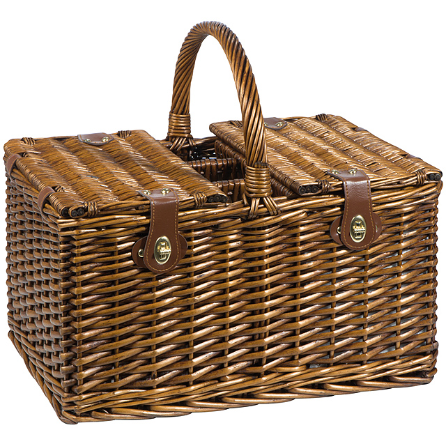 Picnic basket for four people - brown