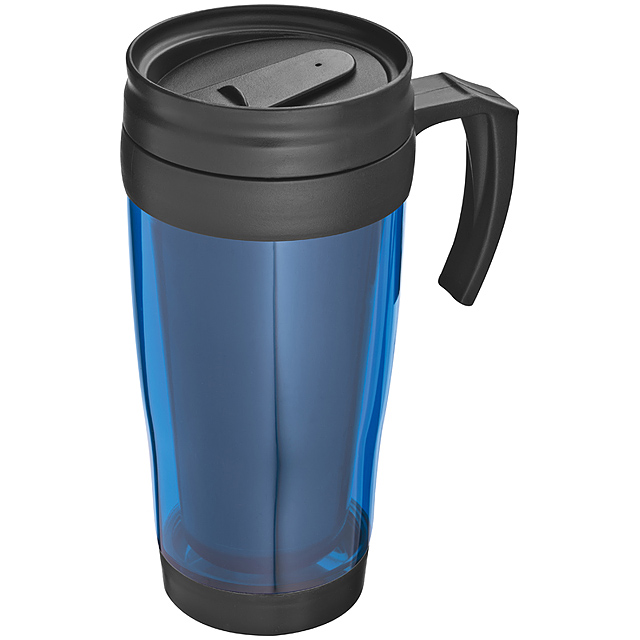 Plastic thermal travel mug – 0.4 l - blue