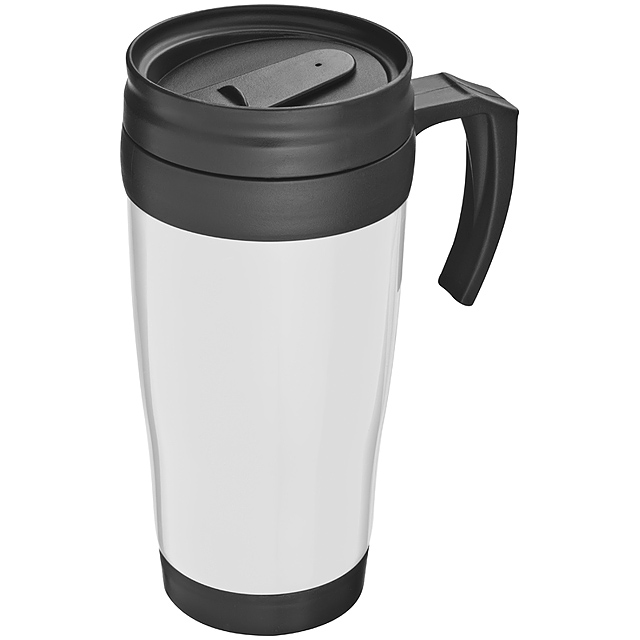 Plastic thermal travel mug – 0.4 l - white