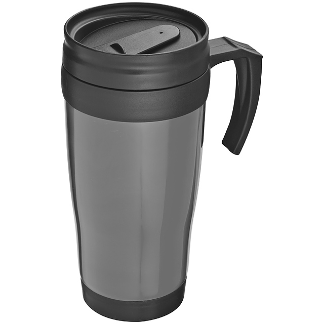 Plastic thermal travel mug – 0.4 l - grey