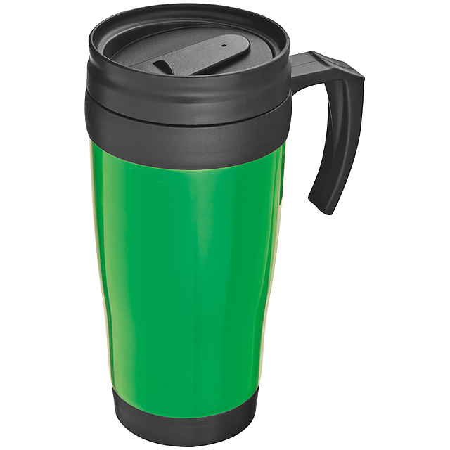 Plastic thermal travel mug – 0.4 l - green