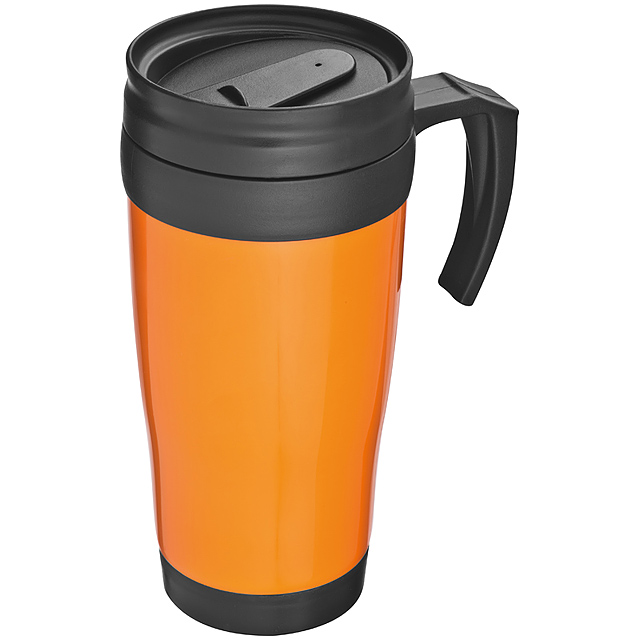 Plastic thermal travel mug – 0.4 l - orange
