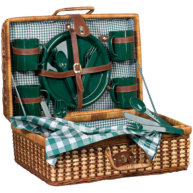 Rattan picnic basket - brown
