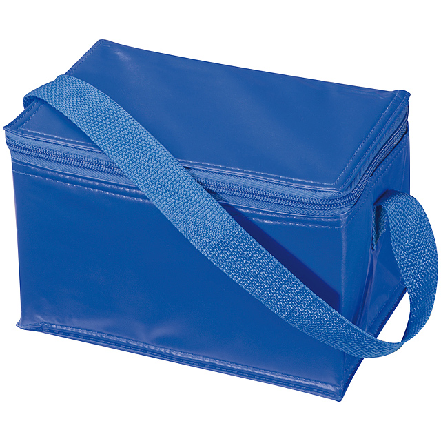 Mini polyester cooler bag for 6 cans - blue