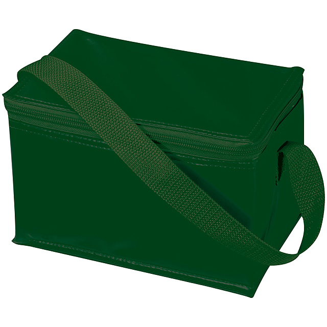 Mini polyester cooler bag for 6 cans - green