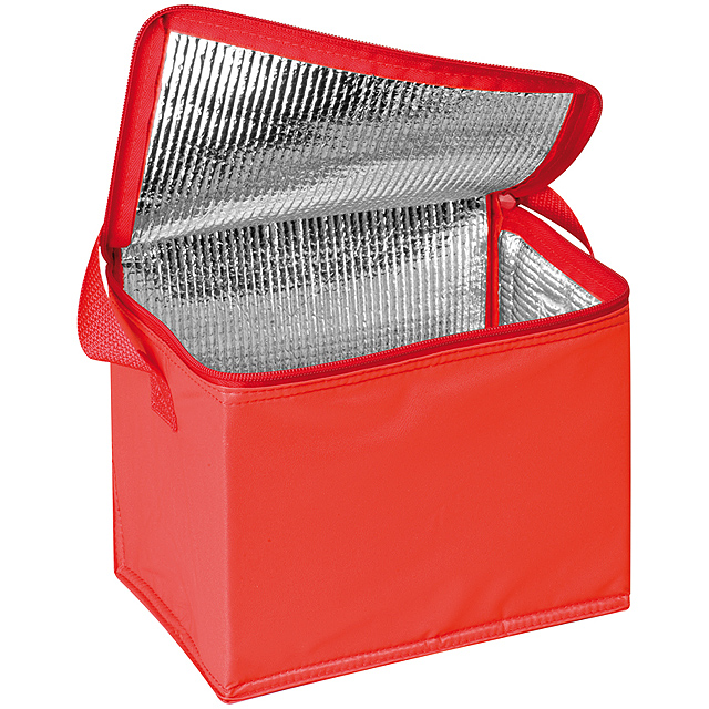 Polyester cooler bag - red