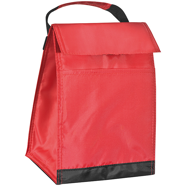 210D polyester cooler bag with carrying strap - red