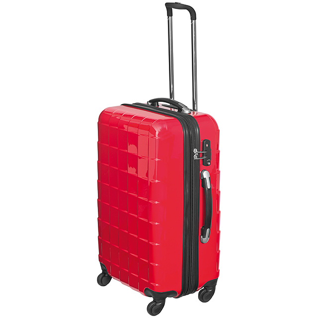 Uzamykatelný pevný kufr - červená