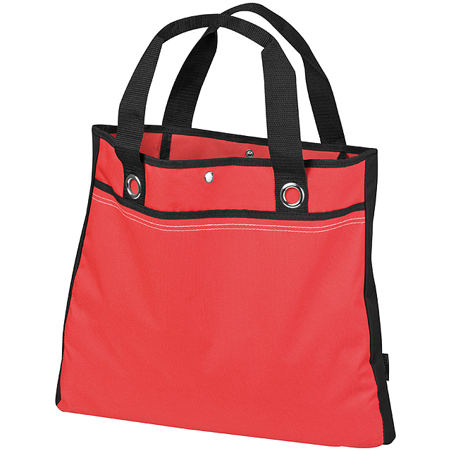Einkaufstasche mit schwarzen Henkeln - Rot
