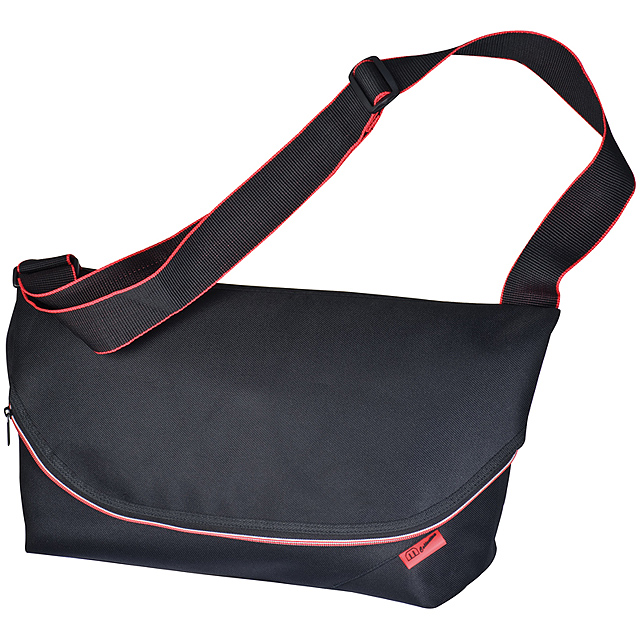Shoulder bag with flap - black