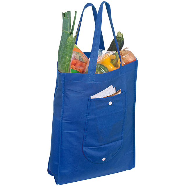 Foldable non-woven shopping bag - blue